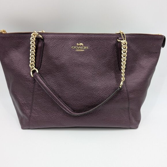 Coach F35868 Ava Chain Tote Handbag in Raspberry - Picture 1 of 16